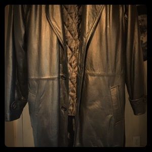 Men’s leather trench coat